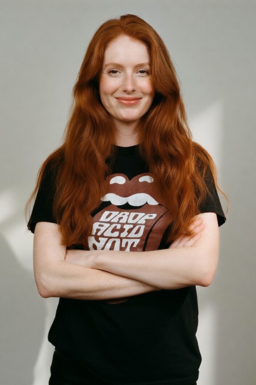 “Drop Acid Not Bombs” Crewneck T-shirt (Women’s) Bella + Canvas 3001