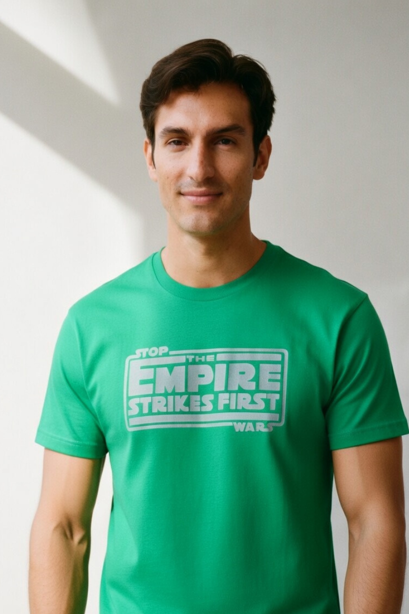 “The Empire Strikes First” Crewneck T-shirt (Men’s) Bella + Canvas 3001