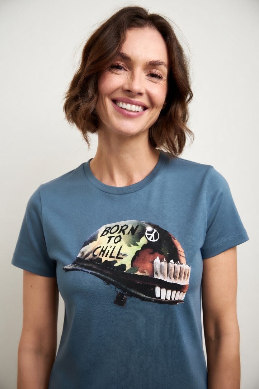 “Born to Chill” Crewneck T-shirt (Women’s) Bella + Canvas 3001