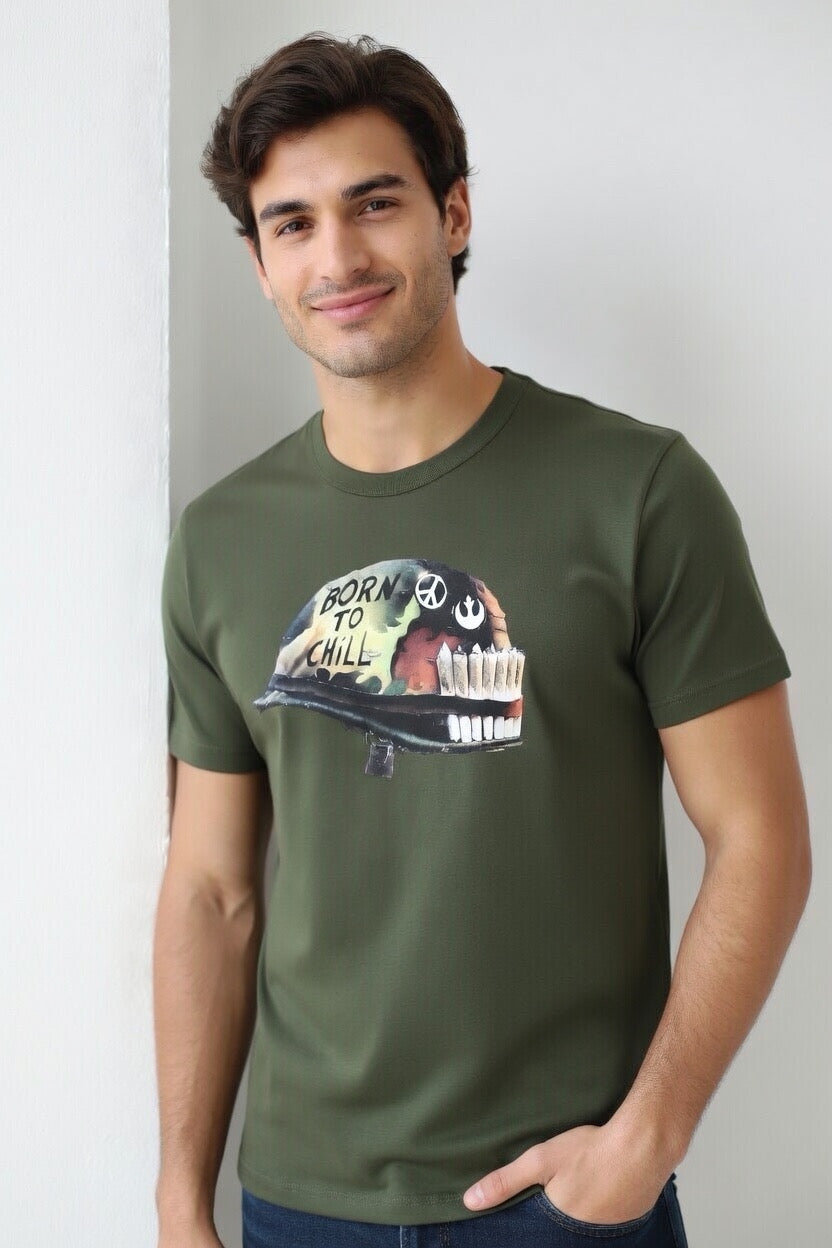 “Born to Chill” Crewneck T-shirt (Men’s) Bella + Canvas 3001