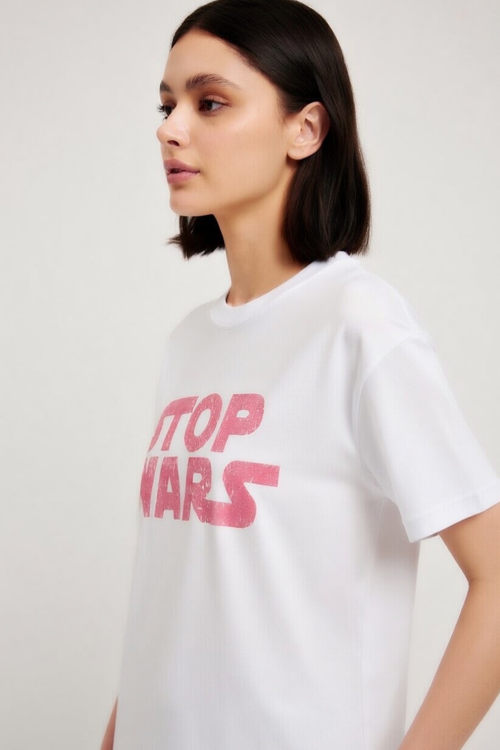 Stop Wars "Original" Crewneck T-shirt (Women's) Bella + Canvas 3001