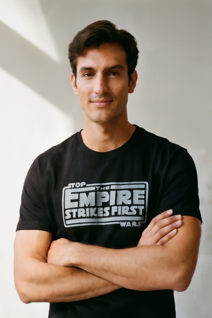 “The Empire Strikes First” Crewneck T-shirt (Men’s) Bella + Canvas 3001