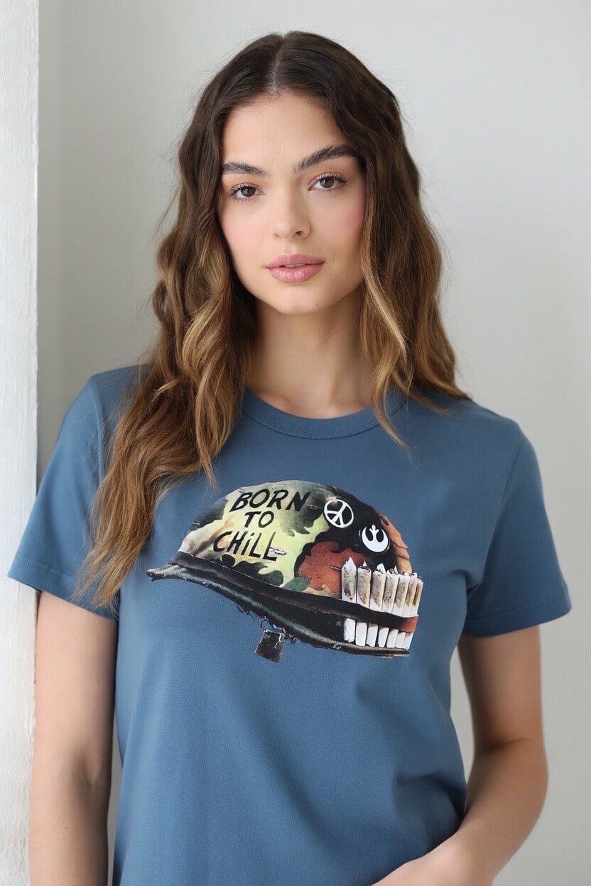 “Born to Chill” Crewneck T-shirt (Women’s) Bella + Canvas 3001