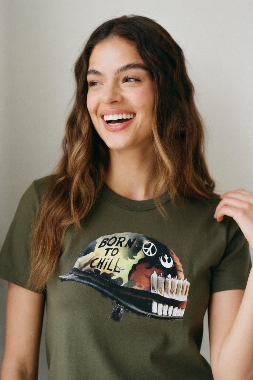 “Born to Chill” Crewneck T-shirt (Women’s) Bella + Canvas 3001