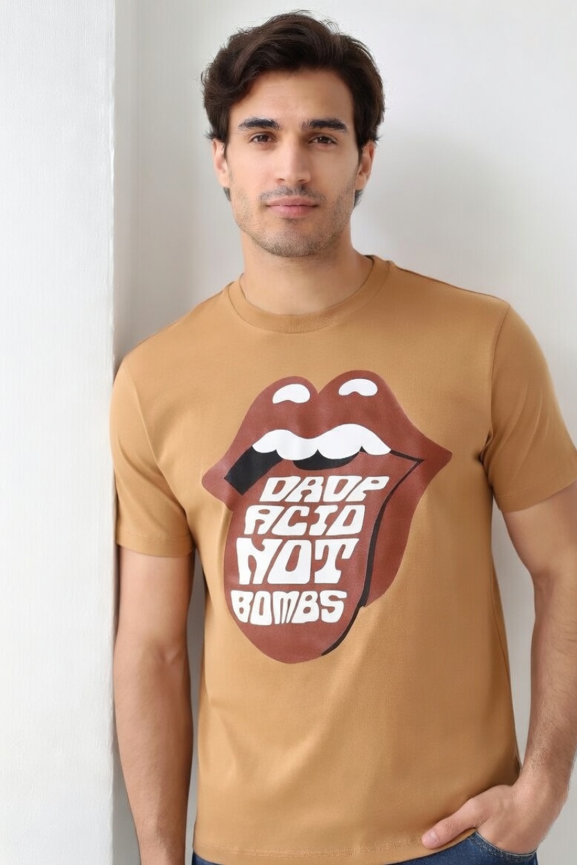 “Drop Acid Not Bombs” Crewneck T-shirt (Men’s) Bella + Canvas 3001