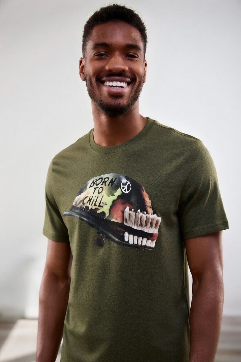 “Born to Chill” Crewneck T-shirt (Men’s) Bella + Canvas 3001