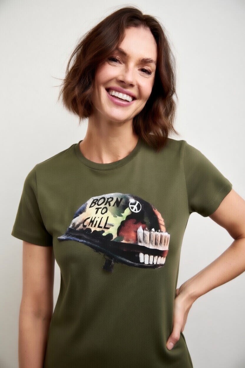 “Born to Chill” Crewneck T-shirt (Women’s) Bella + Canvas 3001